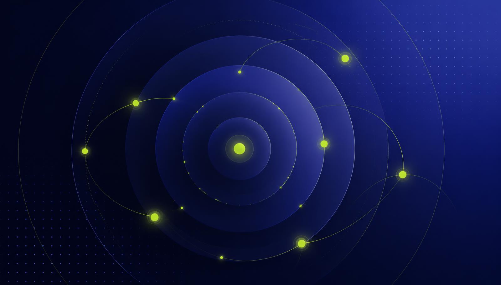 Concentric lime-green rings representing global generational cohorts on a dark navy background